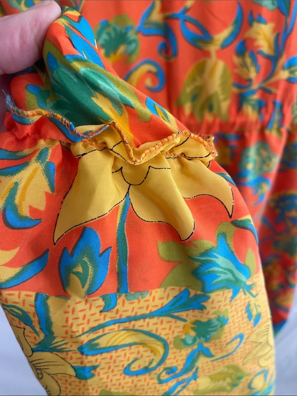 Me 2 Magic Anthropology Vibrant Orange Floral Tiered Maxi Dress - Size M